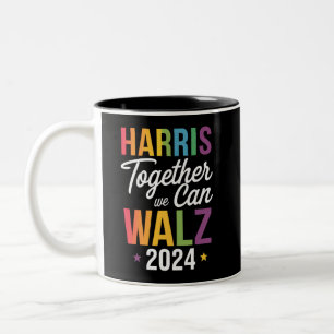 Taza Bicolor Harris Walz 2024 Kamala juntos podemos LGBT