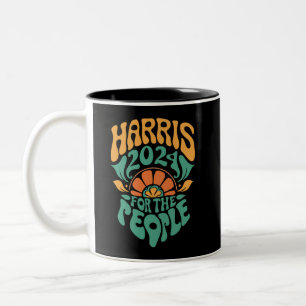 Taza Bicolor Harris Walz 2024 Presidente electoral Kamala Harri