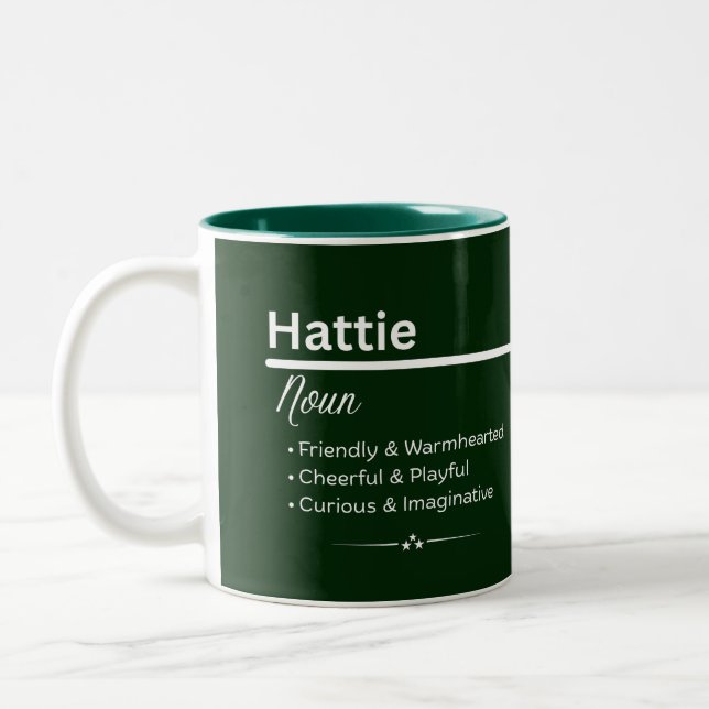 Taza Bicolor Hattie Personalized Name Coffee Mug (Izquierda)