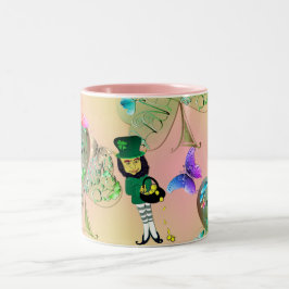 Taza Bicolor "Have a Happy St. Patrick's" Leprechaun Shamrocks