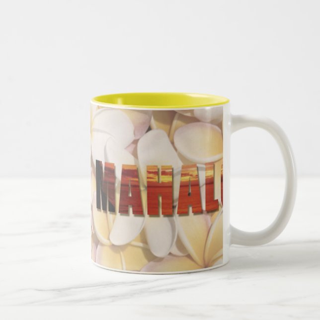 Taza Bicolor "Hawaiana-Mahalo hawaiana" (la recepción y le (Derecha)