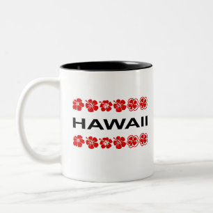Taza Bicolor Hawaii Aloha Bandas de flores de color claro