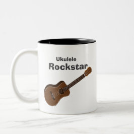 Taza Bicolor Hawaiian Funny Ukulele Player Rockstar Musician