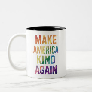 Taza Bicolor Haz América Amable De Nuevo Arcoíris LGBTQ Gay 