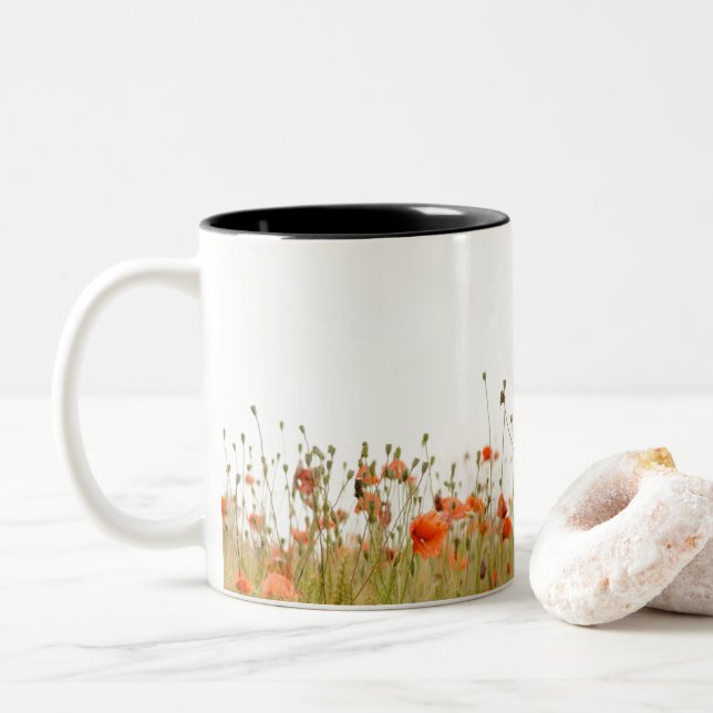 Taza Bicolor Hazme fuerte, amapola (Con donut)