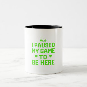 Taza Bicolor He parado mi juego Neon Pixel Art