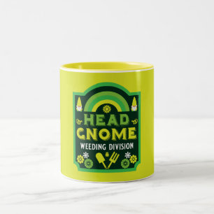 Taza Bicolor Head Garden Gnome Weeding