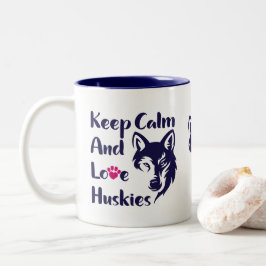Taza Bicolor Head Siberian Husky Vintage