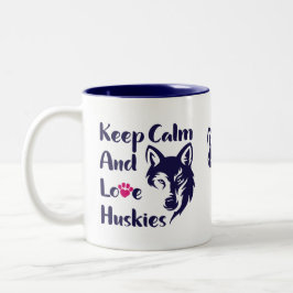 Taza Bicolor Head Siberian Husky Vintage