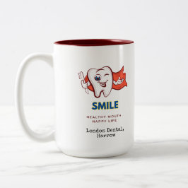 Taza Bicolor Healthy Mouth, Happy Life Dentist Oral hygiene