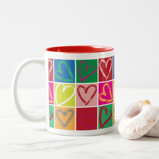 Taza Bicolor Heart Mug (Con donut)
