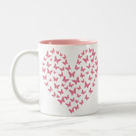 Taza Bicolor Heart of Capricious Butterflies