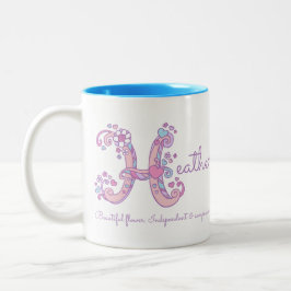 Taza Bicolor Heather name meaning monogram H personalized mug