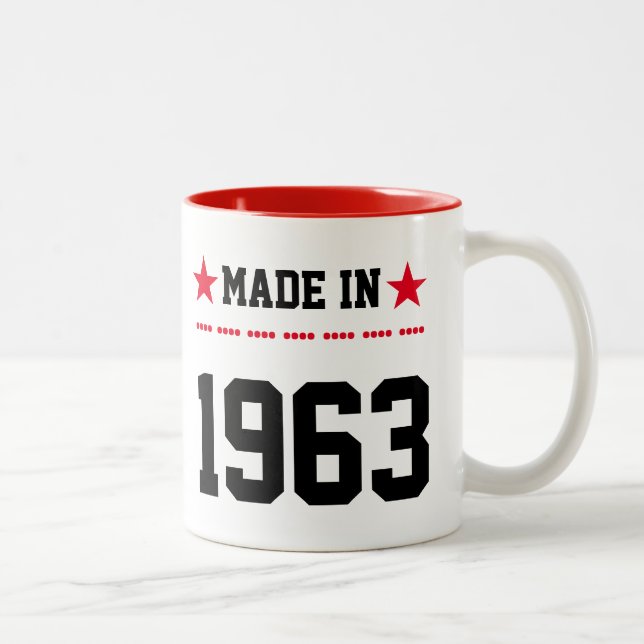 Taza Bicolor Hecho en 1963 (Derecha)