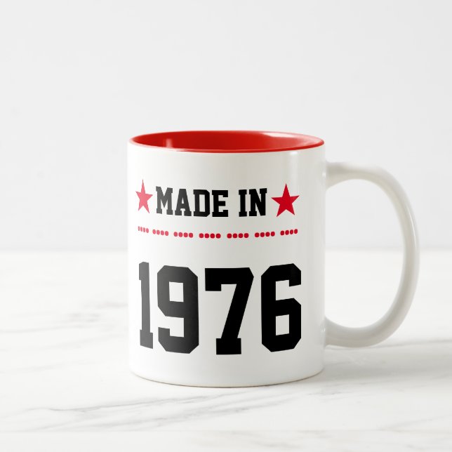 Taza Bicolor Hecho en 1976 (Derecha)