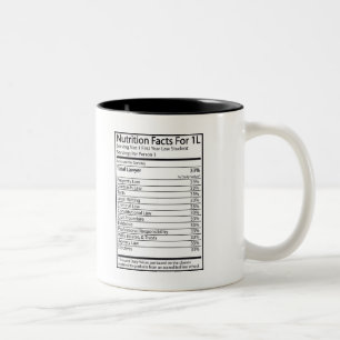 Taza Bicolor Hechos de la nutrición para 1L