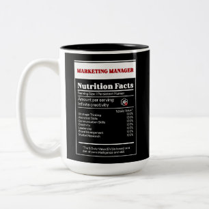 Taza Bicolor Hechos de nutrición del director de marketing