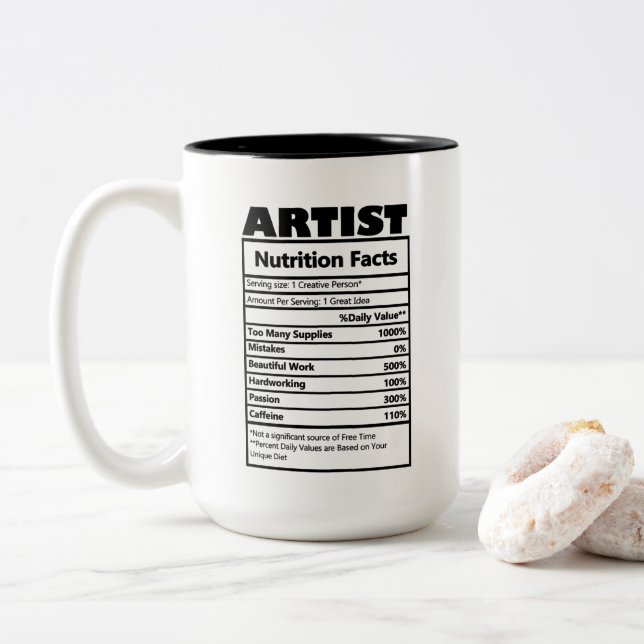Taza Bicolor hechos de trabajo de artistas geniales (Con donut)