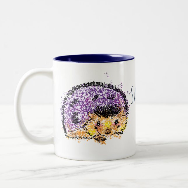 Taza Bicolor Hedgehog Mug personalizado (Izquierda)