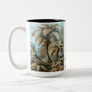 Taza Bicolor Helechos Plantas Vintage de Ernst Haeckel