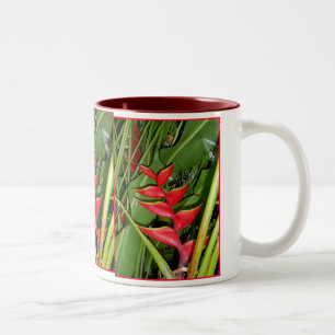 Taza Bicolor Heliconia rojo hawaiano