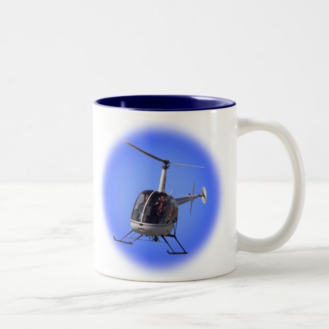 Taza Bicolor Helicopter Coffee Cup Flying Chopper Mugs Glasses (Derecha)