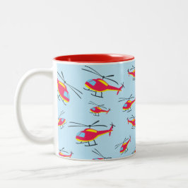 Taza Bicolor Helicóptero de vuelo de corte