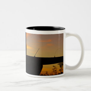 Taza Bicolor helicóptero Robinson R44 al atardecer
