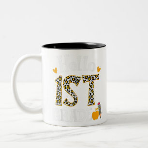 Taza Bicolor Hello First Grado Leopard print 1º Grado Volver a