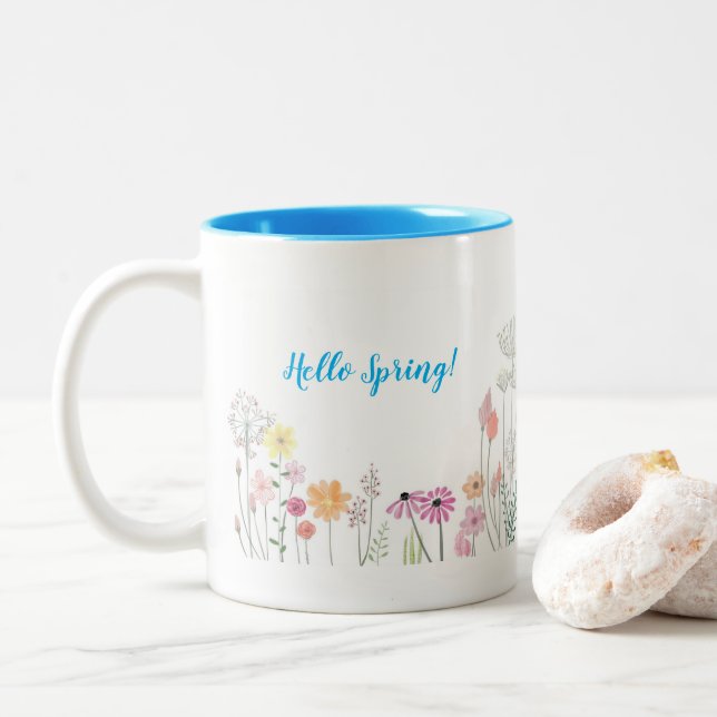 Taza Bicolor Hello Spring Coffee Mug (Con donut)
