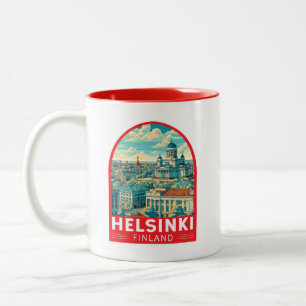 Taza Bicolor Helsinki Finlandia Viaje Arte Emblema
