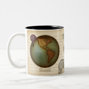 Taza Bicolor Hemisferios del Este y del Oeste Neo-Victoriano Sa