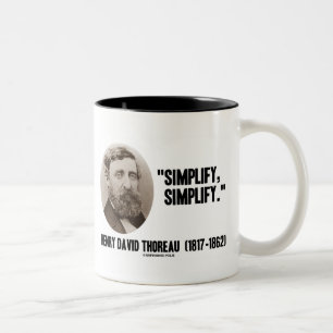 Taza Bicolor Henry David Thoreau Simplifica la oferta