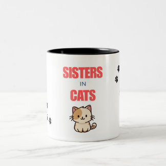 TAZA BICOLOR HERMANAS EN GATOS