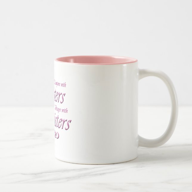 Taza Bicolor Hermanas en rosa (Derecha)