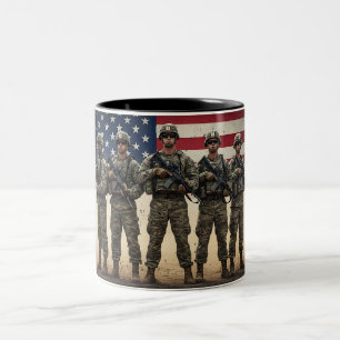 Taza Bicolor Hermandad Militar Patriótica Hermanos Veteranos