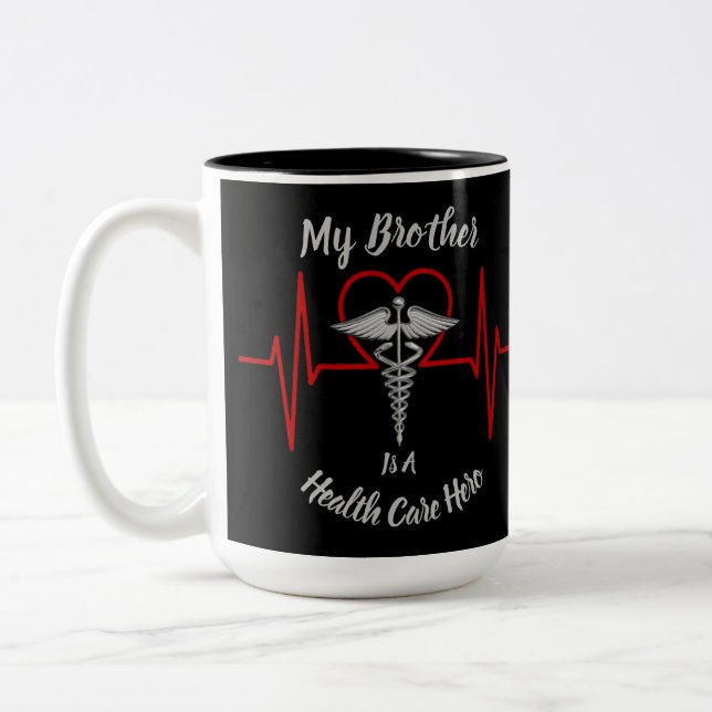 Taza Bicolor Hermano Héroe de Salud (Izquierda)