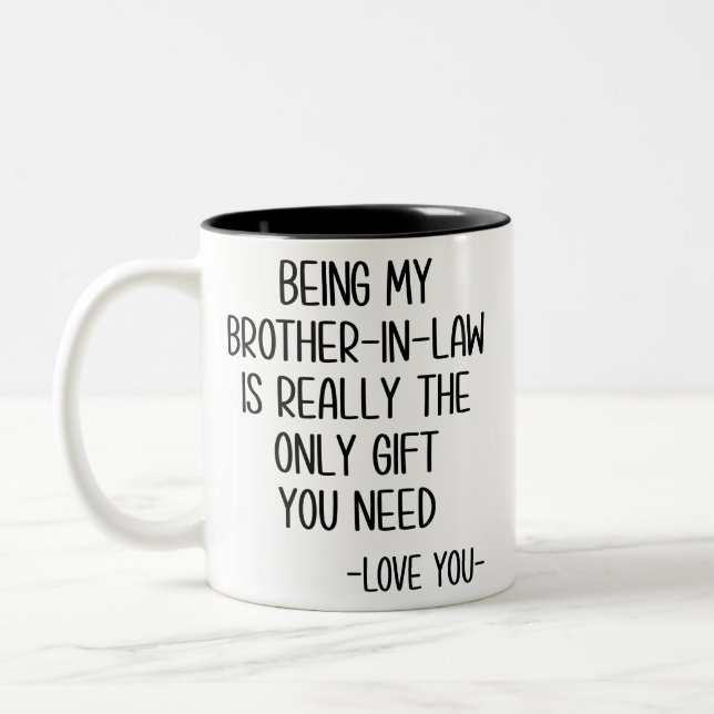 Taza Bicolor Hermano Mug, cuñado regalo (Izquierda)