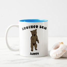 Taza Bicolor Hermano Oso Personalizado De Café De Dos Tonos