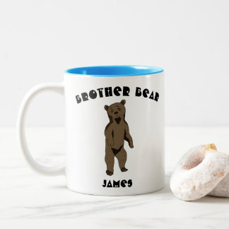 Taza Bicolor Hermano Oso Personalizado De Café De Dos Tonos