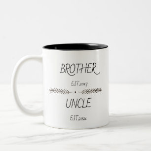 Taza Bicolor Hermano personalizado al año Personalizado Tío Est