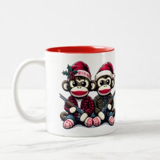Taza Bicolor Hermanos Cazadores De Monos Conjuntos En Navidades