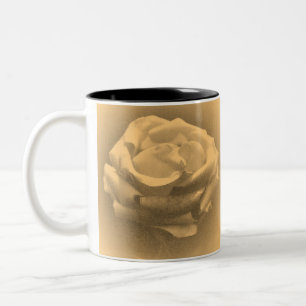 Taza Bicolor Hermosa foto antigua de rosa de cerca