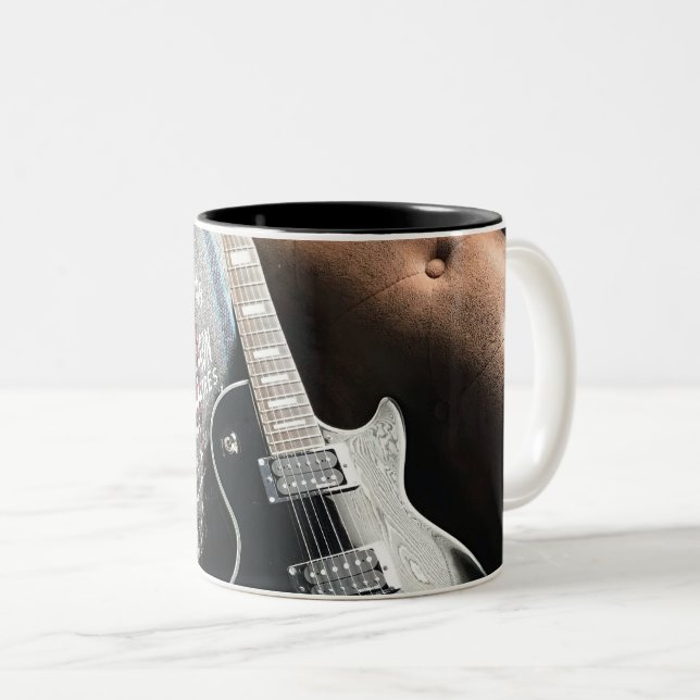 Taza Bicolor Hermosa guitarra acústica (Anverso derecho)