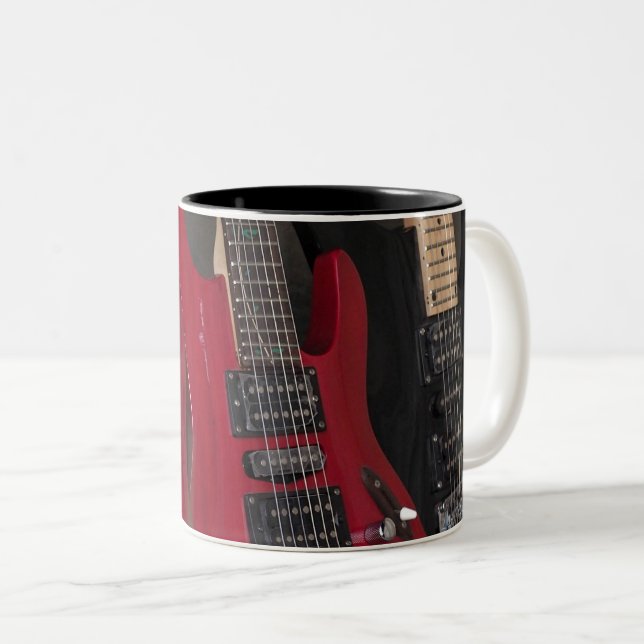 Taza Bicolor Hermosa Guitarra Bass (Anverso derecho)