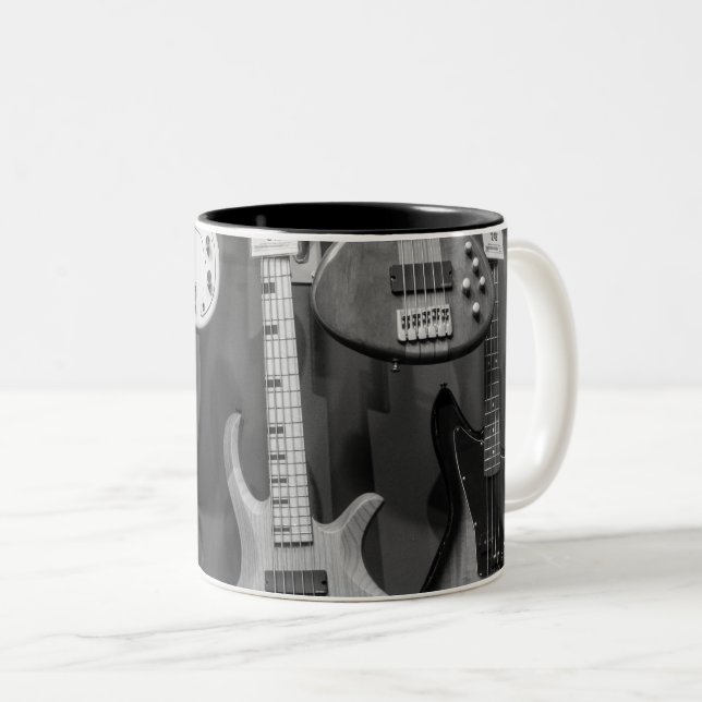Taza Bicolor Hermosa Guitarra Bass (Anverso derecho)