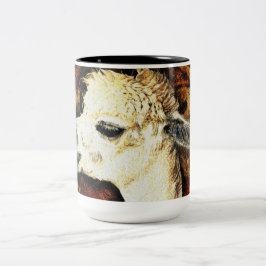 Taza Bicolor Hermosa imagen alpaca