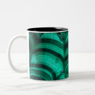 Taza Bicolor Hermosa imagen de cristal de malaquita verde profu