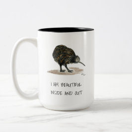 Taza Bicolor Hermosa Kiwi Afirmaciones De Dos Tones De Café Mug