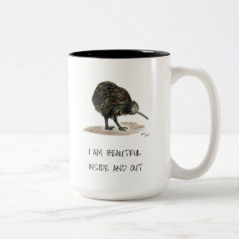 Taza Bicolor Hermosa Kiwi Afirmaciones De Dos Tones De Café Mug